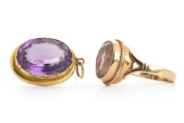 AMETHYST RING, AND A SIMILAR PENDANT