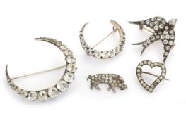 GROUP OF VICTORIAN SILVER JEWELLERY,