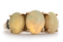 OPAL AND DIAMOND RING,