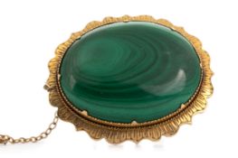 VICTORIAN MALACHITE BROOCH,