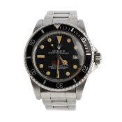 ROLEX DOUBLE RED SEA DWELLER SUBMARINER 2000, STAINLESS STEEL AUTOMATIC WRIST WATCH,