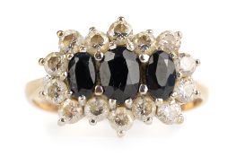 SAPPHIRE AND GEM SET RING,