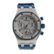 AUDEMARS PIGUET ROYAL OAK OFFSHORE DIAMOND AND EIGHTEEN CARAT WHITE GOLD AUTOMATIC WRIST WATCH