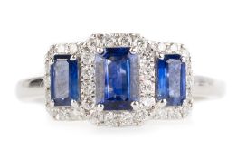 SAPPHIRE AND DIAMOND DRESS RING,