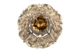MID VICTORIAN SILVER PLAID BROOCH, C.1860/70