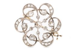 DIAMOND FLOWER BROOCH,