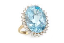 TOPAZ AND DIAMOND COCKTAIL RING,