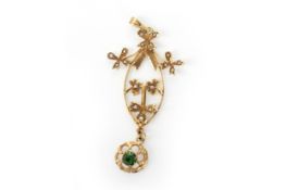 EDWARDIAN SEED PEARL PENDANT,