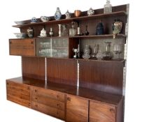 MID CENTURY ROSEWOOD WALL UNIT AND WALL PANELLING, BY SVEN ELLEKAER FOR ALBERT HANSEN,