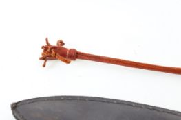 FIVE LEATHER MACHETE SHEATHS,