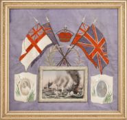 TWO MILITARY NEEDLEWORK TAPESTRIES,
