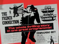 THE FRENCH CONNECTION AND THE FRENCH CONNECTION TWO DOUBLE FEATURE POSTER, 1971 & 1975, POSTER RELEA