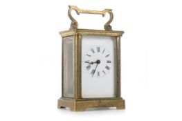 TWO BRASS CARRIAGE CLOCKS, 20TH CENTURY