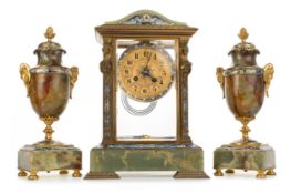 FRENCH CLOCK GARNITURE, EARLY 20TH CENTURY