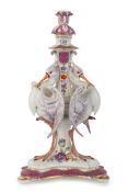 MEISSEN PORCELAIN CANDELABRA, MID / LATE 19TH CENTURY