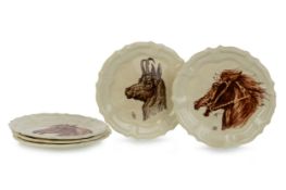 COLONEL HENRY HOPE CREALOCK FOR WEDGWOOD, SET OF FIVE PLATES, 1875