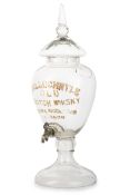 VICTORIAN GLASS ADVERTISING WHISKY DISPENSER, LATE 19TH CENTURY