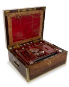 VICTORIAN MAHOGANY CAMPAIGN VANITY BOX, 19TH CENTURY