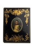 EARLY VICTORIAN WOOD PANEL DEPICTING NAPOLEON, MID 19TH CENTURY