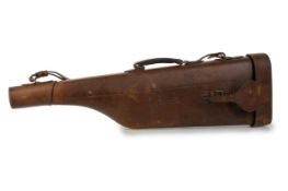 VICTORIAN LEATHER LEG OF MUTTON GUN CASE, LATE 19TH CENTURY