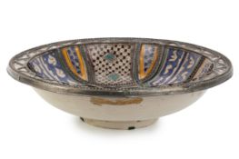 MOROCCAN MOORISH BLEU DE FEZ BOWL, EARLY / MID 20TH CENTURY