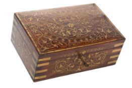 VICTORIAN HARDWOOD CASKET, LATE 19TH CENTURY