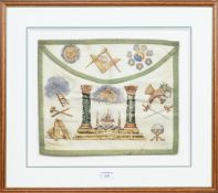 INTERESTING VICTORIAN MASONIC APRON, 19TH CENTURY