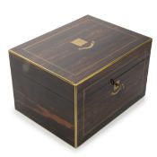 EARLY VICTORIAN COROMANDEL TRAVEL VANITY/WRITING BOX, MID 19TH CENTURY