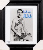 BOXING INTEREST: ALAN MINTER SIGNED BLACK AND WHITE PHOTOGRAPH,