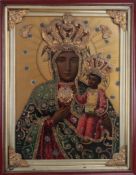A Polish devotional image of Mary and the Christ Child. ca, 1890. 85 x 67 cm.