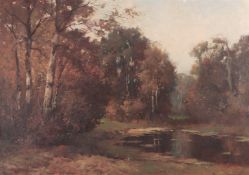 Cornelis Terlouw (1890 - 1948), View of a forest pond, signed (lower right), oil on canvas, 50 x 70