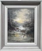 Jan Bévort (1917 - 1996), Winter landscape with flying ducks, signed (lower left), oil on canvas, 4