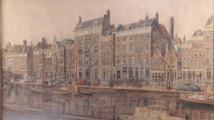 Eugène Rensburg (The Hague 1872 - 1956), View of the Nieuwe Haven in Rotterdam, signed, dated '1910'