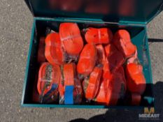 Teal Tool Box with Ratchet Straps