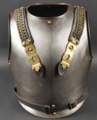 Cuirasse de cavalerie lourde 1872. Modele 1872 pour la troupe, en acier, bretelles de cuir