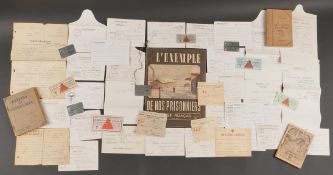 Lot prisonniers de guerre. Comprenant quatre plaques d identites de prisonniers dont stalag 7 A et