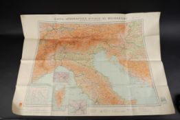 Carte italienne. En papier et en couleur. Marquee Carta Aeronautica d'Italia. Datee 1942 et imprimee