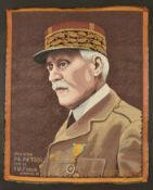 Grand portrait tisse en couleurs, representant le Marechal en uniforme. Realise en 1941 par l’