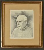 Portrait encadre en soie tissee representant le marechal Petain, signe les artisans de la soierie