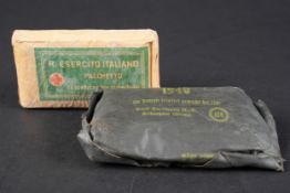 Pansement italien. Jamais ouvert, sachet papier jamais ouvert, etiquette marquee R Esercito Italiano
