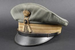 Casquette d'officier du 81eme regiment d'infanterie. En tissu type gabardine grio verde. Bandeau