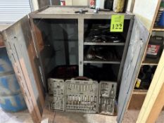 2-DOOR METAL STORAGE CABINET WITH CONTENTS