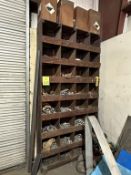 WOOD PARTS BIN WITH CONTENTS CONSISTING OF: