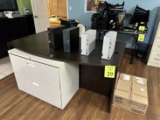 L-SHAPED WOOD DESK WITH CHAIR