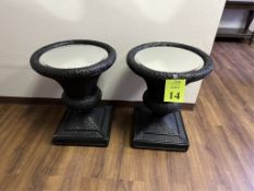 MIRROR TOP URN END TABLES