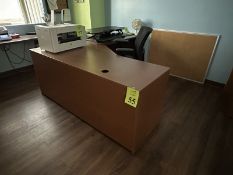 L-SHAPED WOOD DESK WITH CHAIR