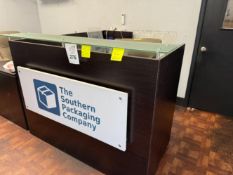 RECEPTIONIST DESK WITH OFFICE ROLLING CHAIR