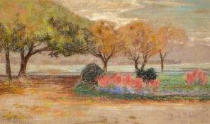 Ferdinand Brauer. 1867 Augsburg - 1941 München. Sign., Ortsbez. München. Bet. "Bad Schachen bei Lin