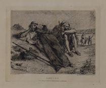 Eugène Delacroix. 1798 Charenton/Saint Maurice - 1863 Paris. In der Platte monogr. 'Arabes D'Oran'.