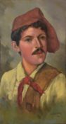 Guiseppe Giardello. 1877 Neapel - 1920. Sign. Portrait eines Neapolitaners mit typischer roter Mütz